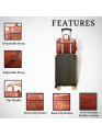  Genuine Buffalo Hide Men's Laptop Sleeve Briefcase Style Crossbody Handmade Bag